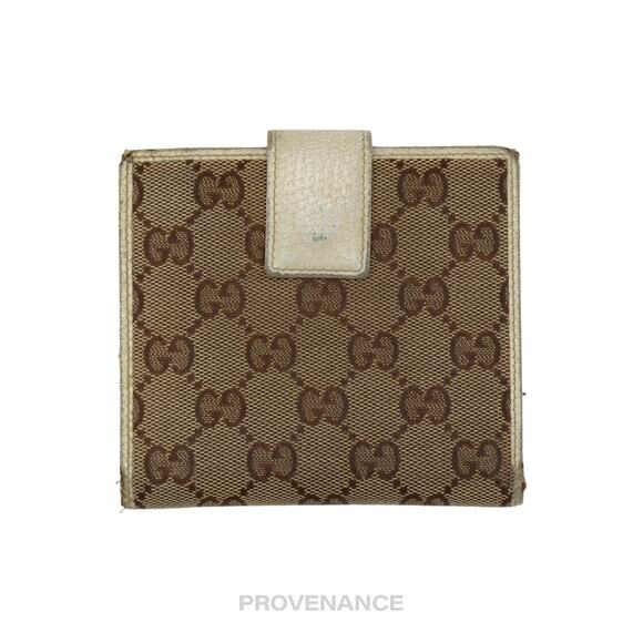 🔴 Gucci Trifold Wallet - Chalk Guccissima Leather - Picture 2 of 10